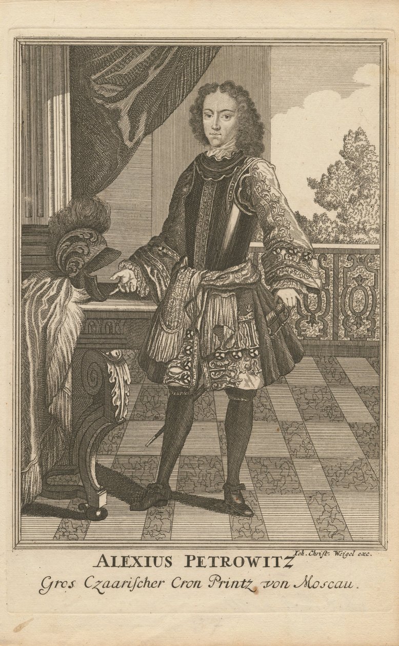 Venäjän Tsarevitš Aleksei Petrovitšin muotokuva 1690-1718, 1710 tekijältä Christoph Wiegel