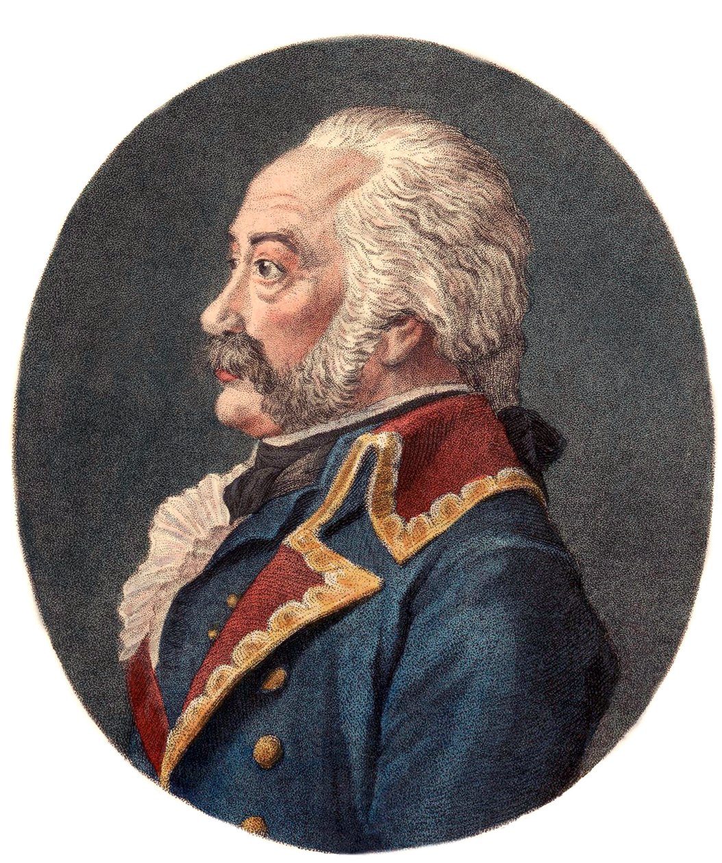 Adam Philippen, Earl of Custinen (1740 - 1793), ranskalaisen kenraalin muotokuva. tekijältä Christophe Guerin