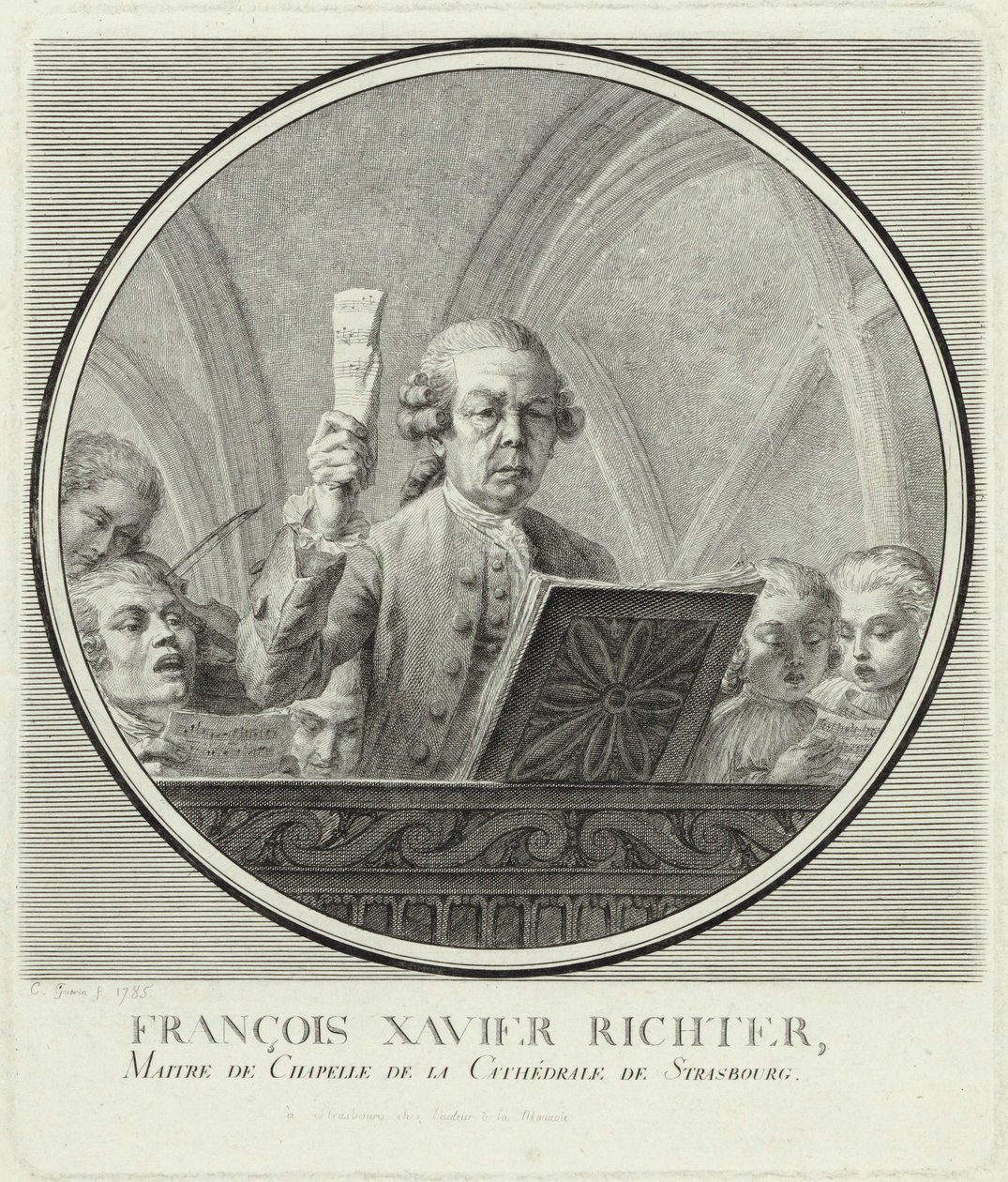 Säveltäjä Franz Xaver Richterin muotokuva 1709-1789, 1785. tekijältä Christophe Guerin