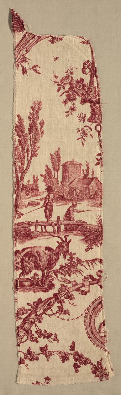 Fragmentteja kuparipainetusta puuvillasta, n. 1789. tekijältä Christophe Philippe Oberkampf
