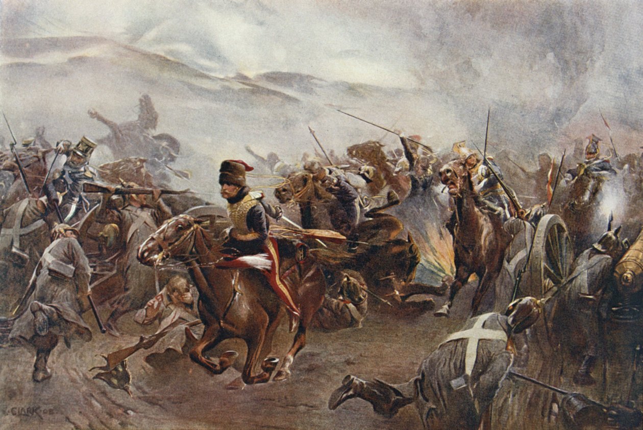 Valon prikaatin panos Balaclavan taistelussa 25. lokakuuta 1854, piirros julkaisusta "British Battles on Land and Sea", toimittanut Sir Evelyn Wood (1838-1919) 1915 tekijältä Christopher Clark
