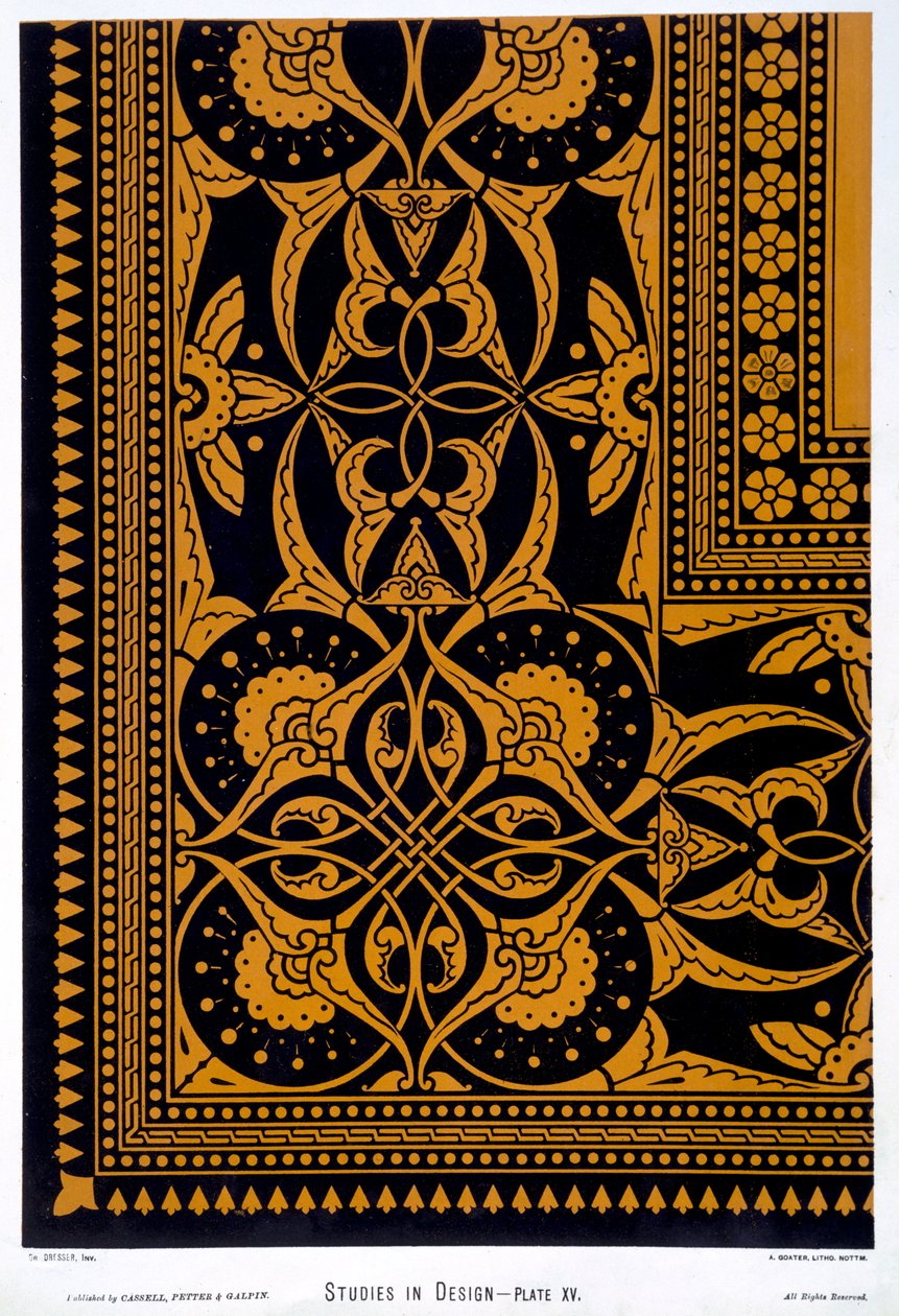 Kuvitus julkaisusta "Studies in Design", kaiverrus A. Goater, n. 1874-76 tekijältä Christopher Dresser