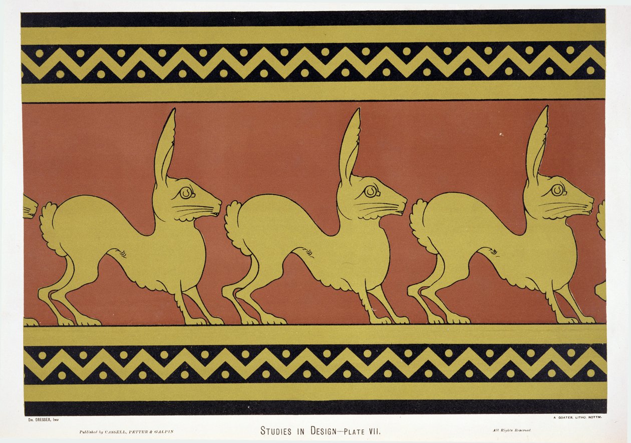 Levy VII julkaisusta "Studies in Design", n. 1874-1876 tekijältä Christopher Dresser