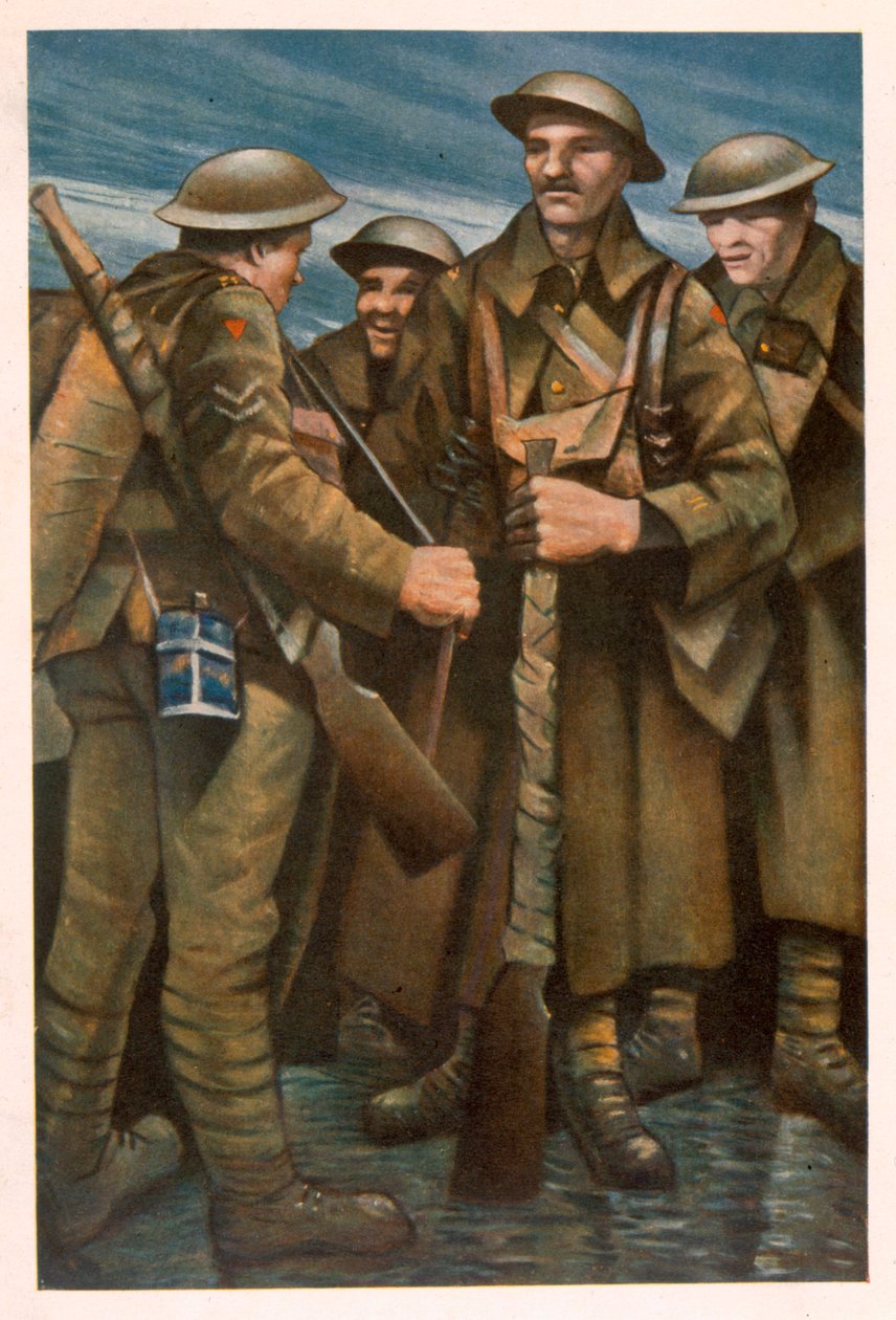 Ryhmä sotilaita, brittiläisistä taiteilijoista rintamalla, Länsirintaman jatko, 1918 tekijältä Christopher Richard Wynne Nevinson