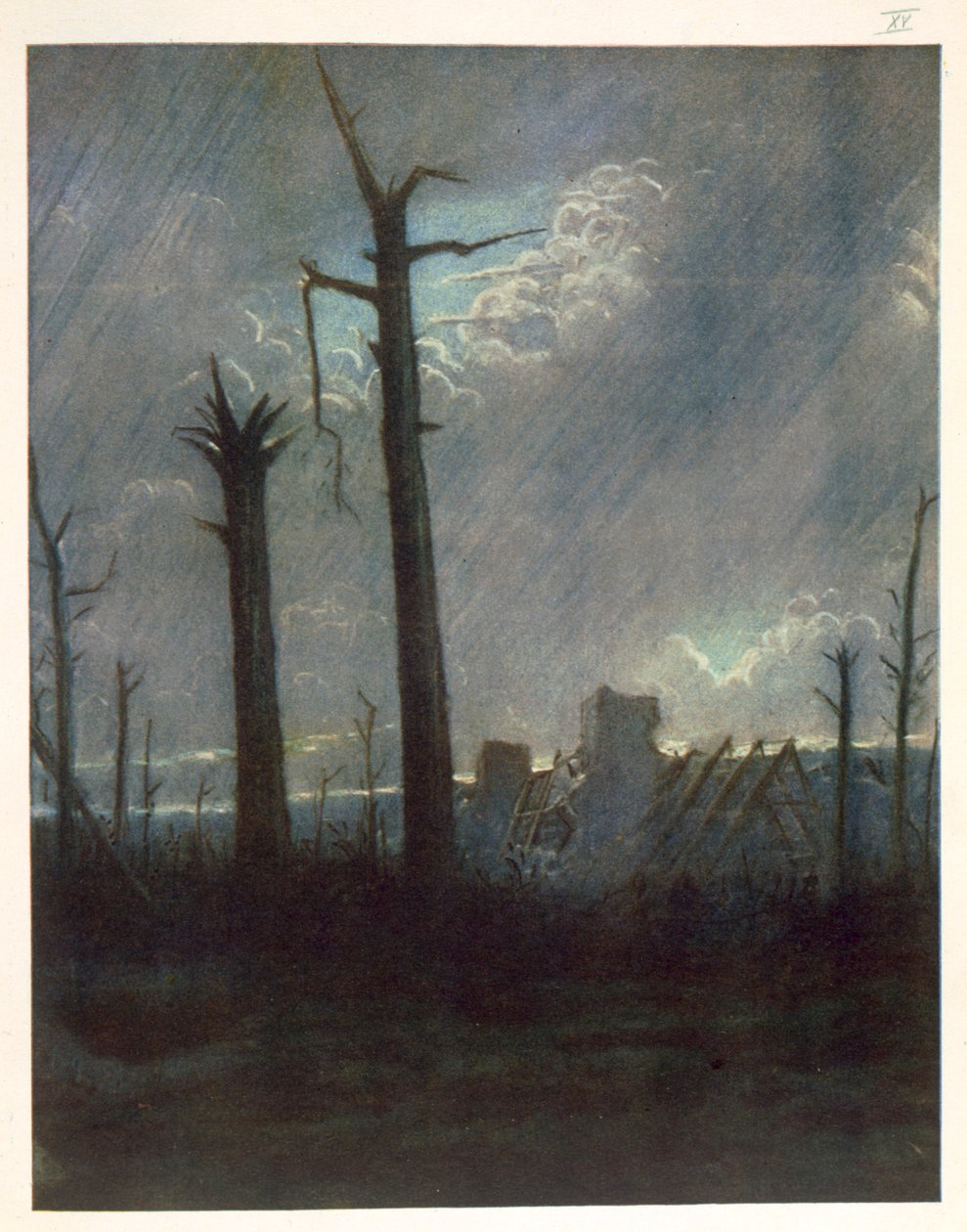 Palautettu maa, teoksesta Brittiläiset taiteilijat rintamalla, jatkoa teoksesta Länsirintama, 1918. tekijältä Christopher Richard Wynne Nevinson
