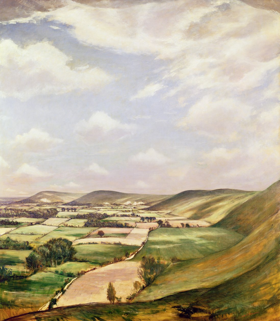 Sussexin maisema tekijältä Christopher Richard Wynne Nevinson