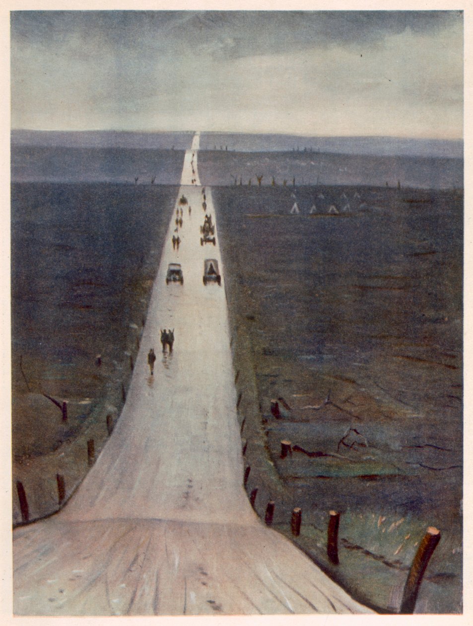 Tie Arrasista Bapaumeen, brittiläisiltä taiteilijoilta rintamalla, Länsirintaman jatko, 1918 tekijältä Christopher Richard Wynne Nevinson