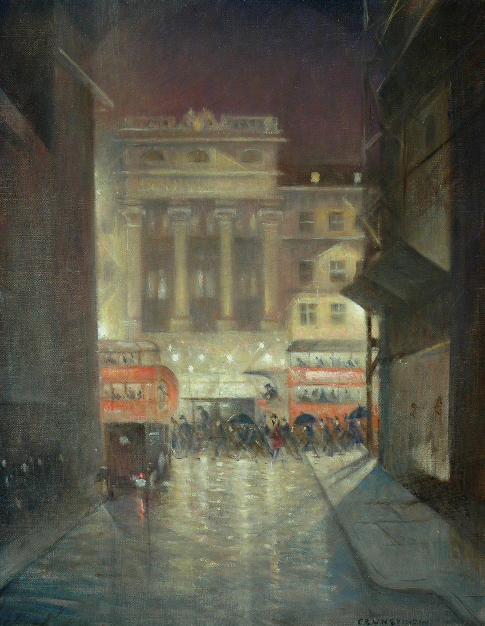 The Strand by Night, noin 1937 tekijältä Christopher Richard Wynne Nevinson