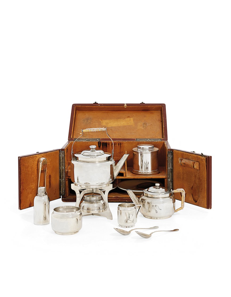 Pikniksetti, Boulangerin merkki, Pariisi, 1800-luvun loppu (hopeaa ja nahkaa) tekijältä Christopher (after) Dresser