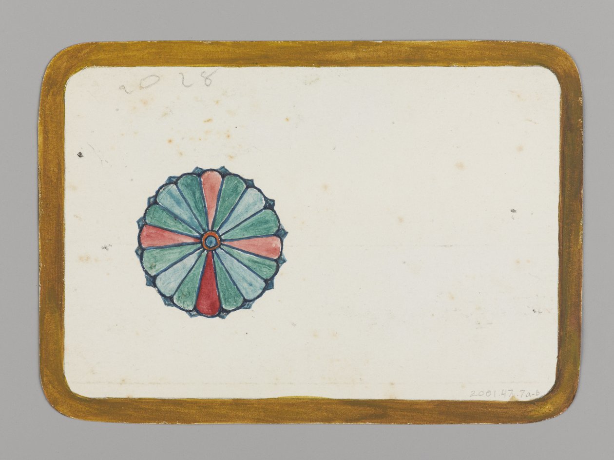 Tyylitelty krysanteemi (verso), n. 1880 (wc, musta muste ja metallimaali grafiitin päällä erittäin ohuella kartongilla) tekijältä Christopher Grant La Farge