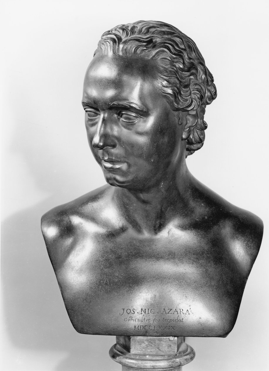 Jose Nicolas de Azaran (1731-1805) rintakuva 1773 (pronssi) (bw kuva) tekijältä Christopher Hewetson