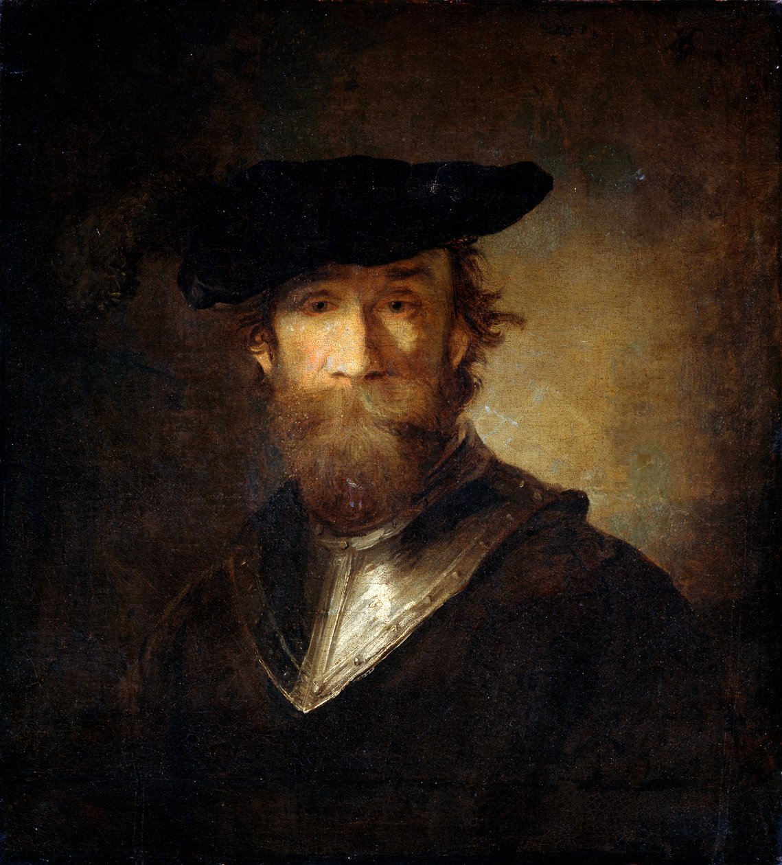 Vanha sotilas mustassa baretissa, 1600-luku. tekijältä Christopher Paudiss