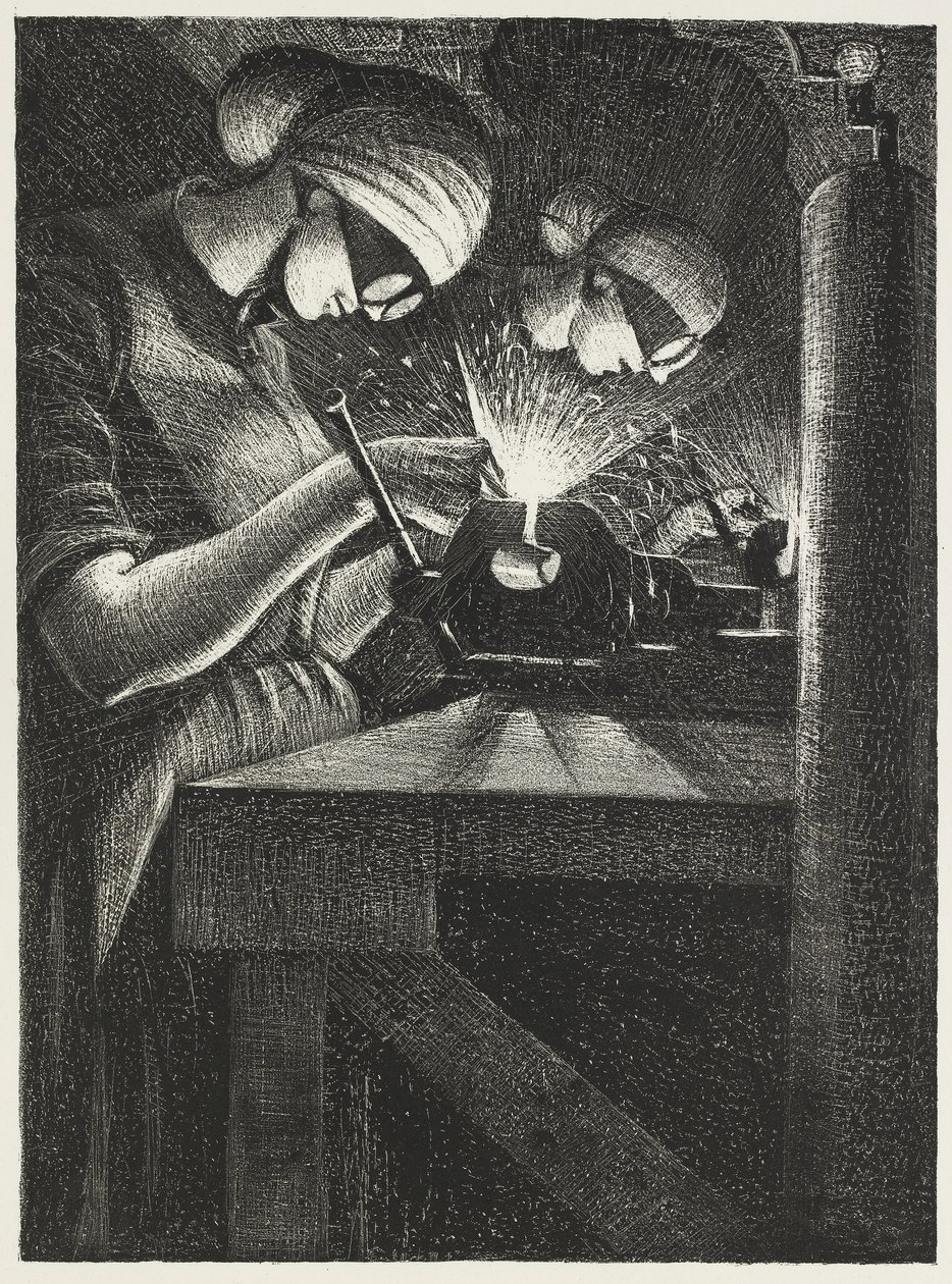 Asetyleenihitsaajat, 1917 tekijältä Christopher Richard Wynne Nevinson