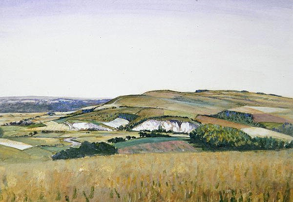 Amberley (akvarelli ja guassi paperille) tekijältä Christopher Richard Wynne Nevinson