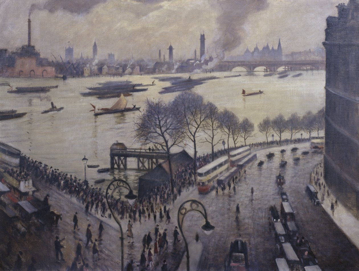 Blackfriars Bridge, Lontoo, noin 1927 tekijältä Christopher Richard Wynne Nevinson