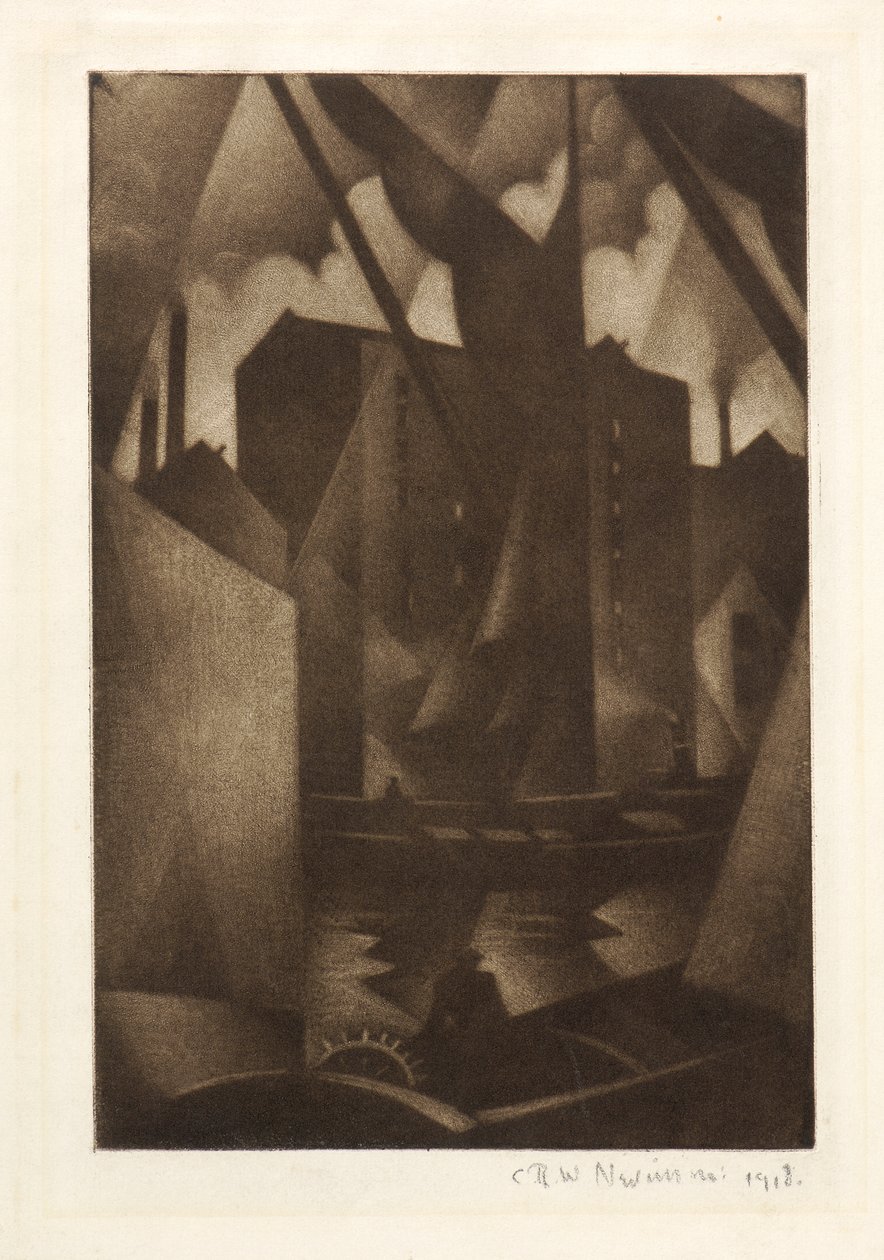 Docks, 1918 tekijältä Christopher Richard Wynne Nevinson