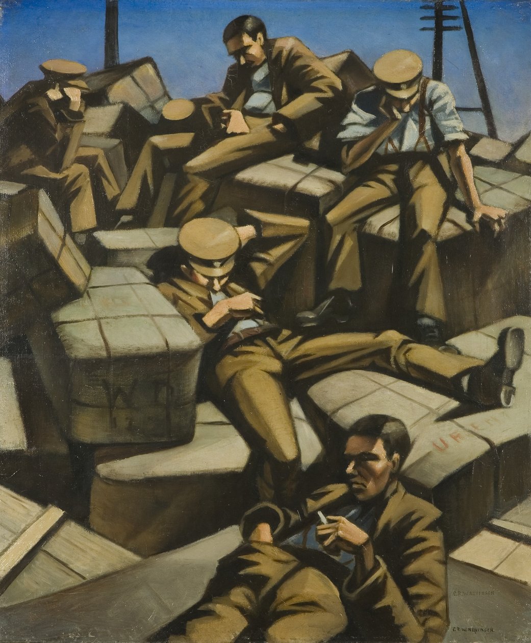 Koira väsynyt, n. 1916 (öljy kankaalle) tekijältä Christopher Richard Wynne Nevinson