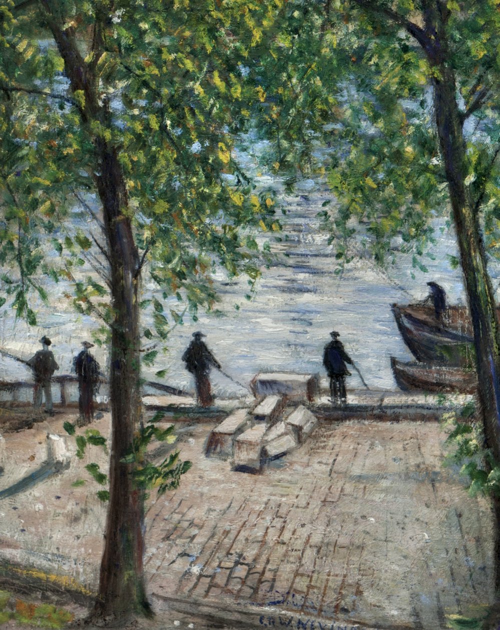 Kalastajat Seinen varrella, 1939 tekijältä Christopher Richard Wynne Nevinson