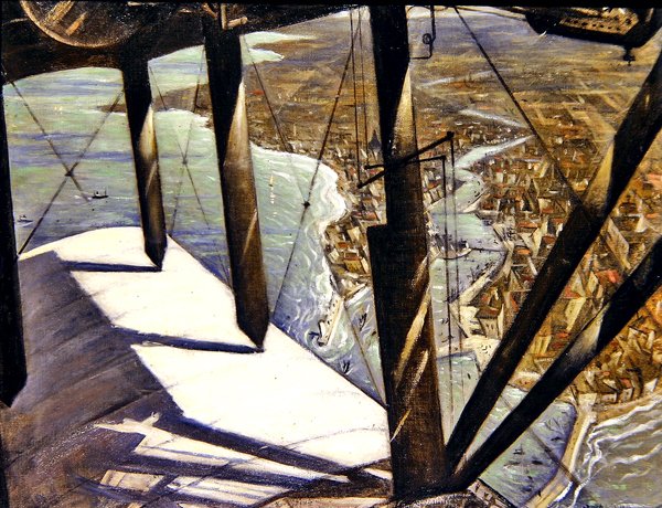 Pariisin lentokoneesta (öljy kankaalle) tekijältä Christopher Richard Wynne Nevinson
