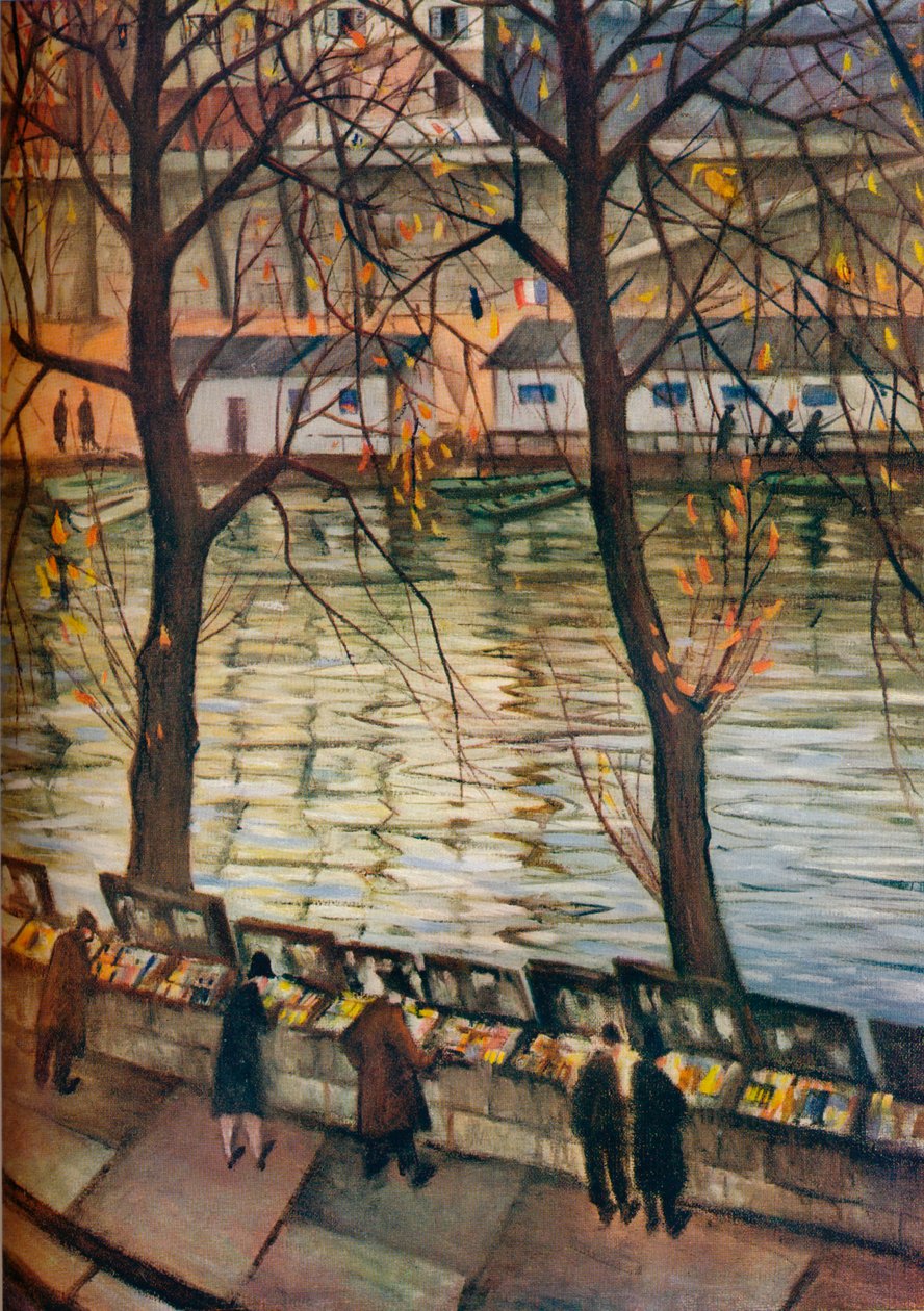 Bibliofiilit. Syksyinen päivä Pariisissa vuonna 1930 tekijältä Christopher Richard Wynne Nevinson