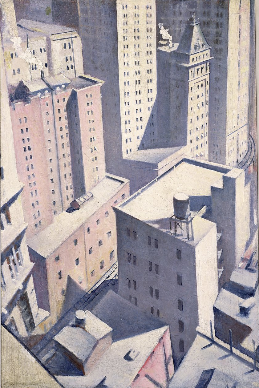 Looking Down on Downtown, 1920 (etsaus ja kuivaneula) tekijältä Christopher Richard Wynne Nevinson