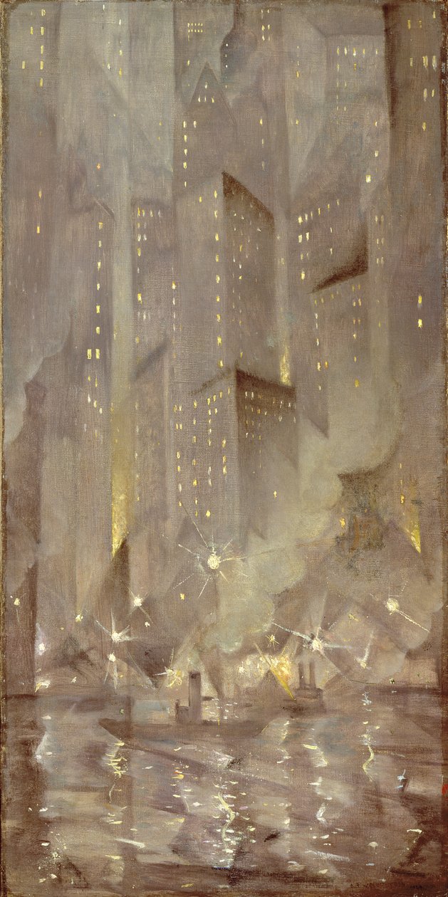 New York by Night, noin 1922 tekijältä Christopher Richard Wynne Nevinson