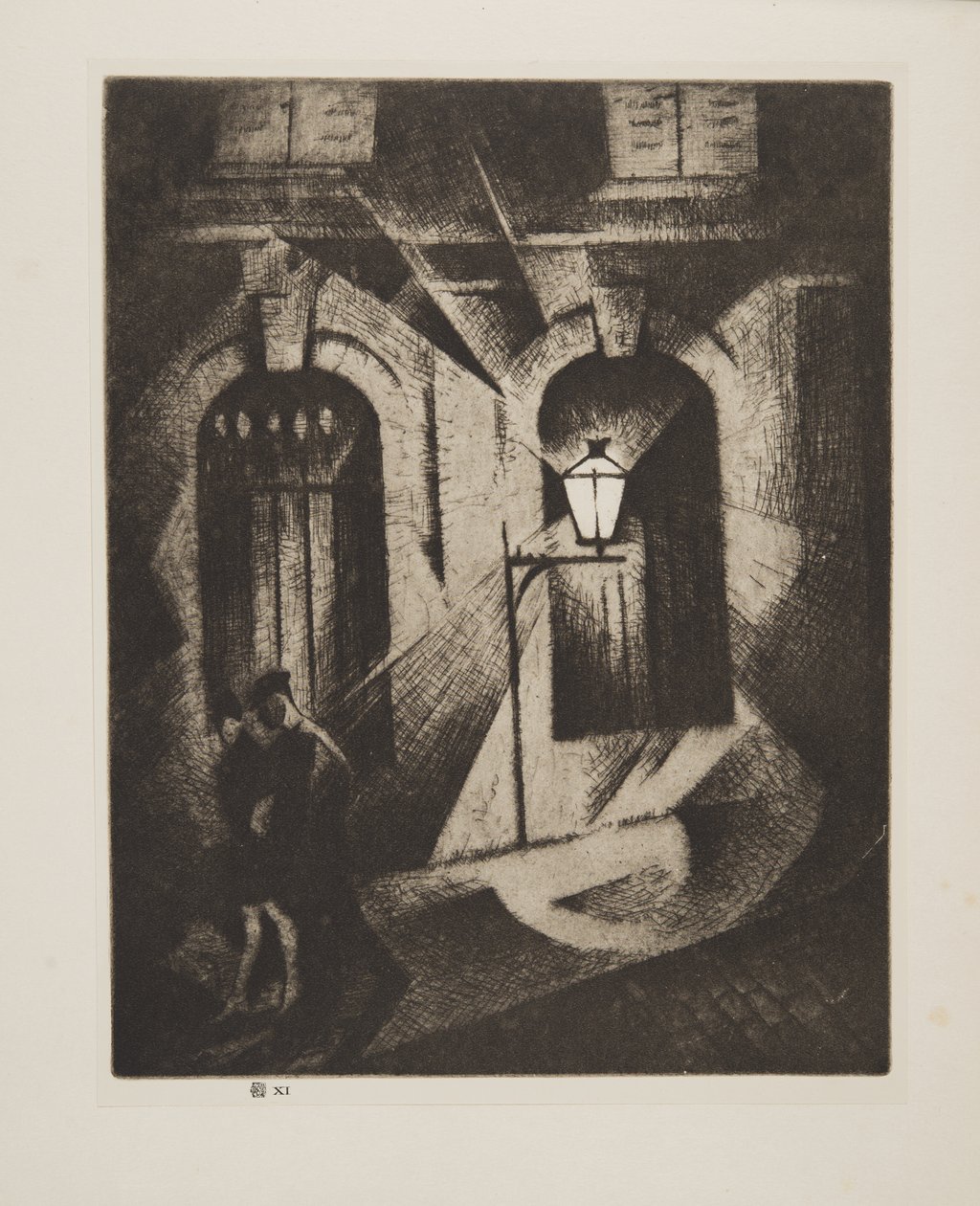 Pahaenteinen Pariisin yö, julkaisu 1929 (etsaus) tekijältä Christopher Richard Wynne Nevinson