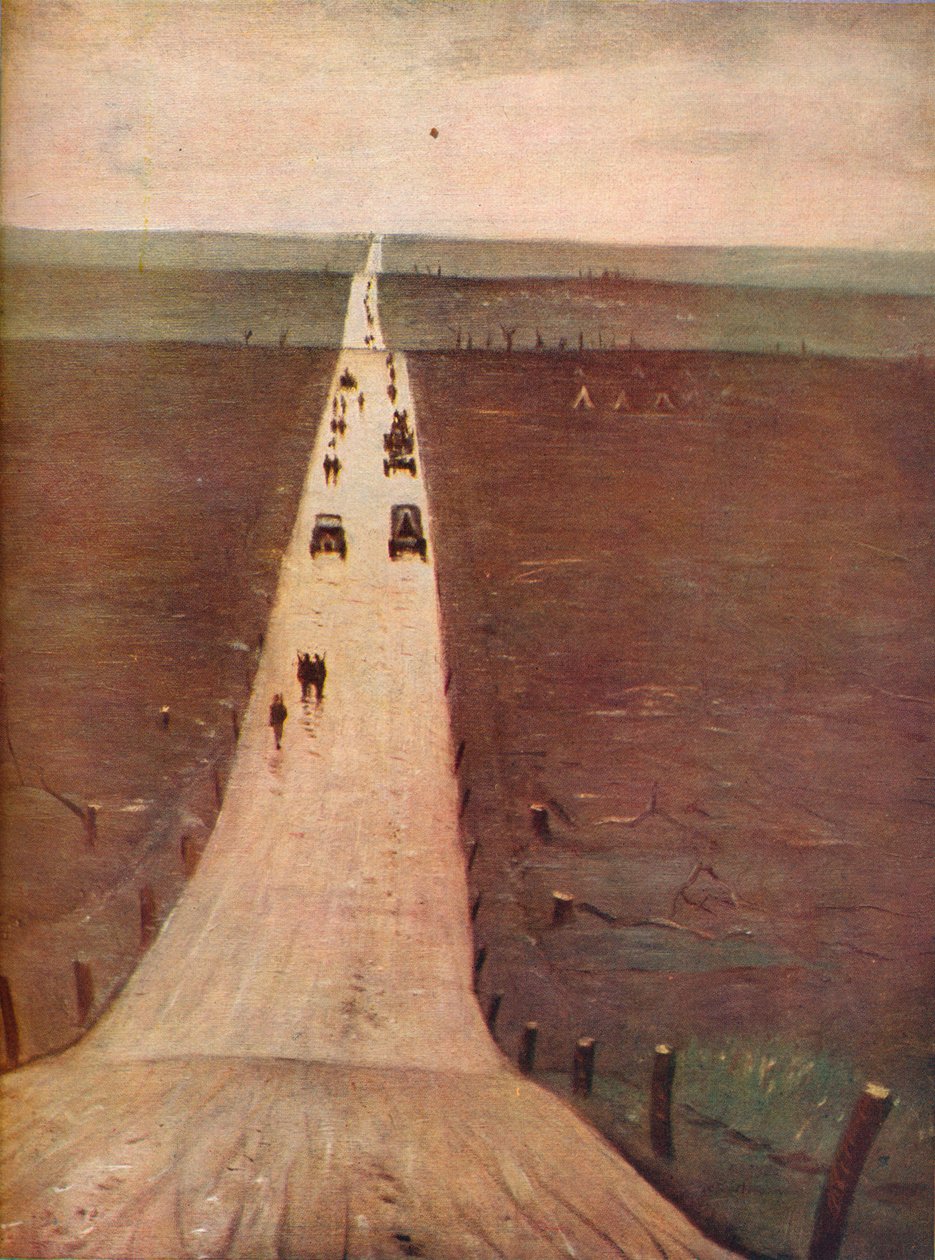 Tie Arrasista Bapaumeen, 1917 tekijältä Christopher Richard Wynne Nevinson