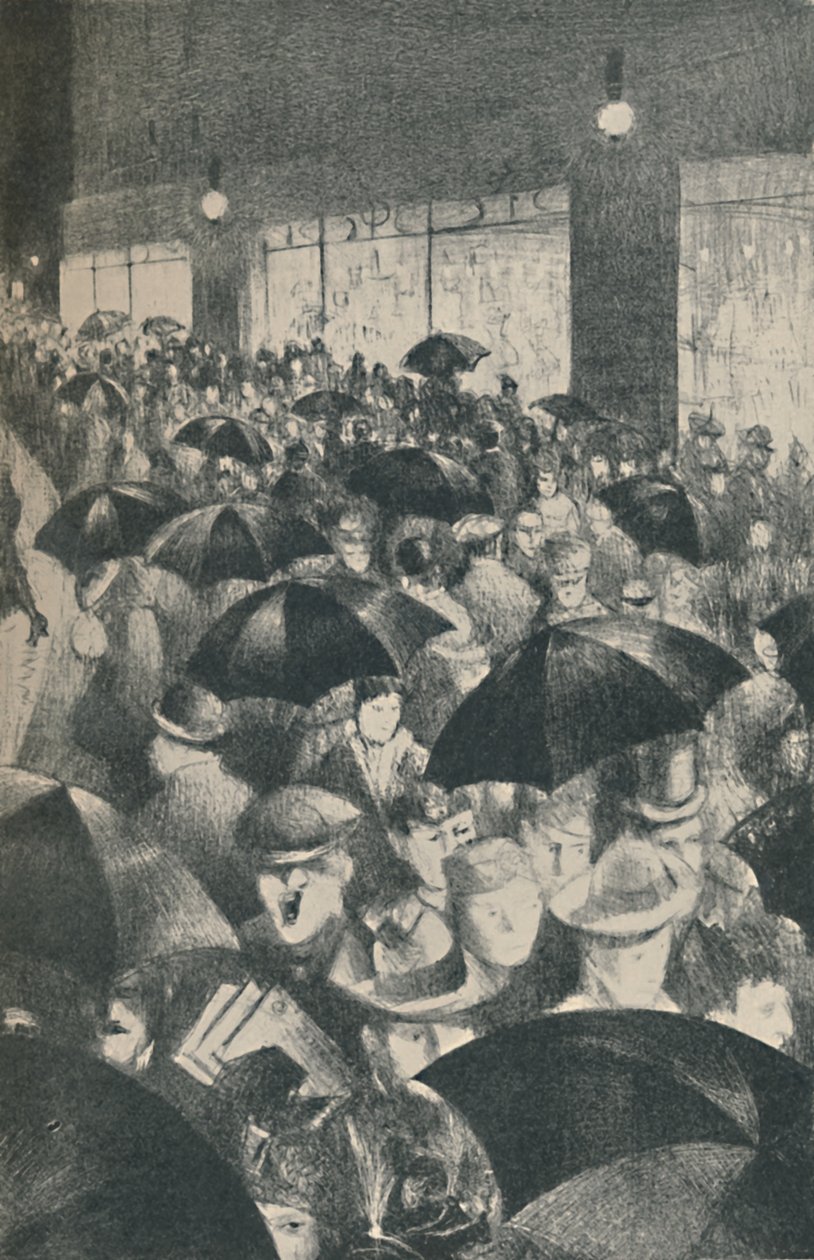 Wet Evening, Oxford Street, 1919 tekijältä Christopher Richard Wynne Nevinson