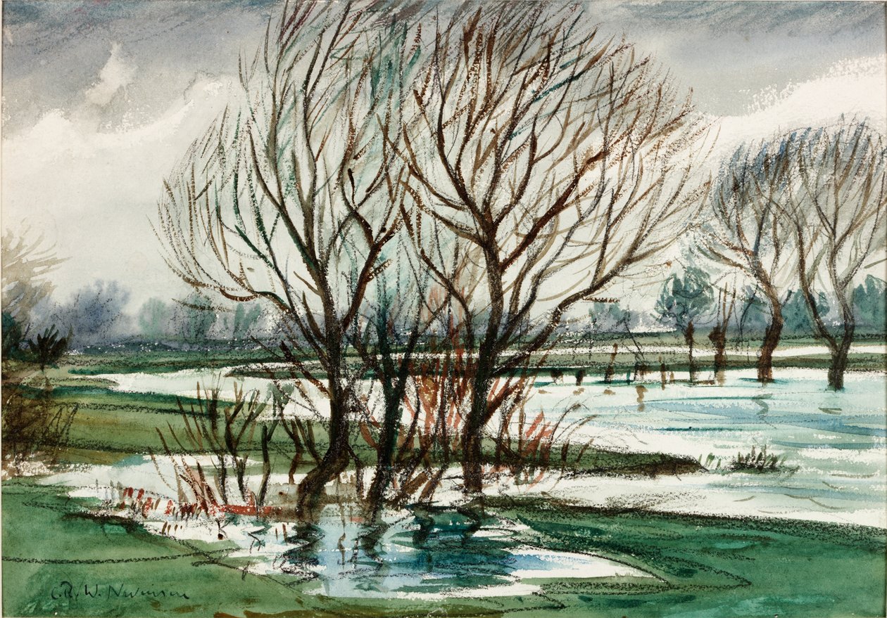Willows, noin 1927 (akvarelli ja liitu) tekijältä Christopher Richard Wynne Nevinson