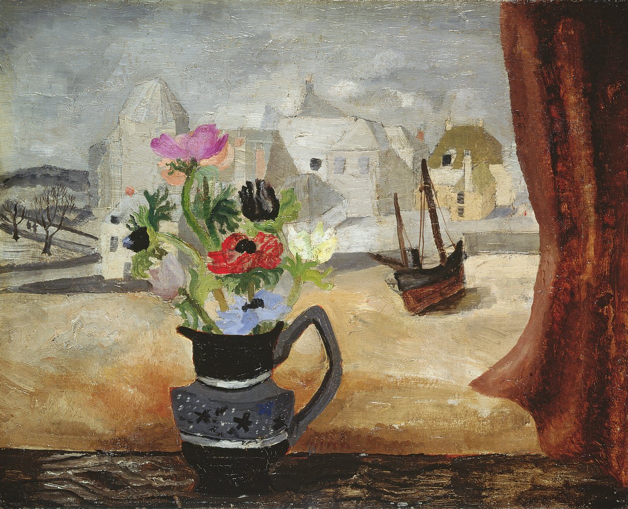 Anemones Cornish-ikkunassa tekijältä Christopher Wood