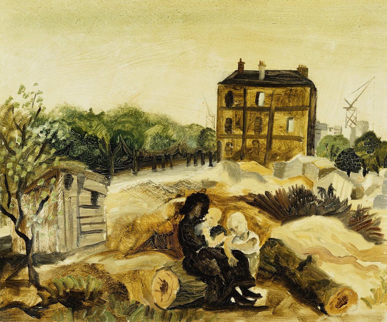 The Little Brown House, Passy, n. 1928 (öljy kankaalle) tekijältä Christopher Wood