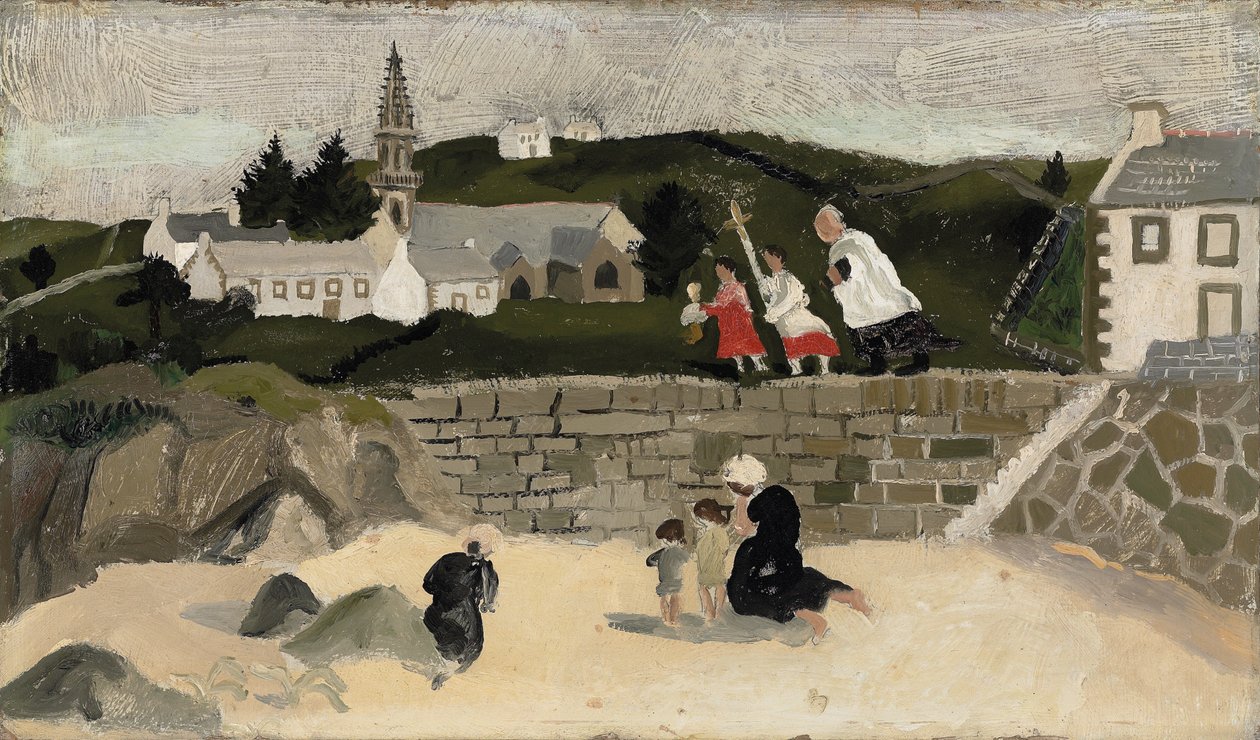 Sakramentti, Ploaré, Bretagne (öljy aluksella) tekijältä Christopher Wood
