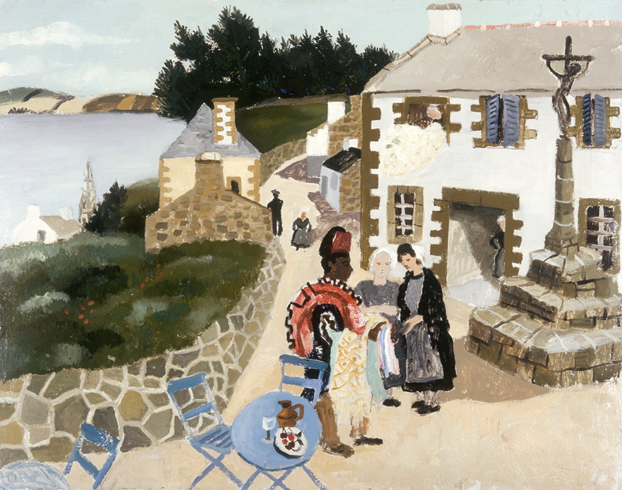 "Mattojen myyjä, Treboul", 1930 tekijältä Christopher Wood