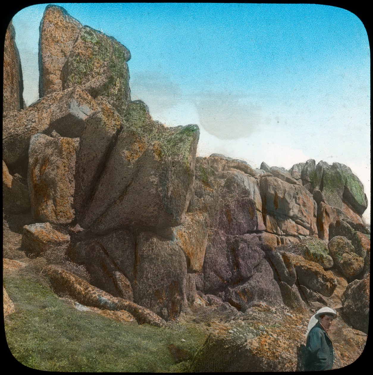 Ladies Wishing Chair, Logan Rock, lähellä Treenia, Cornwall, 1800-luvun loppu tai 1900-luvun alku. tekijältä Church Army Lantern Department