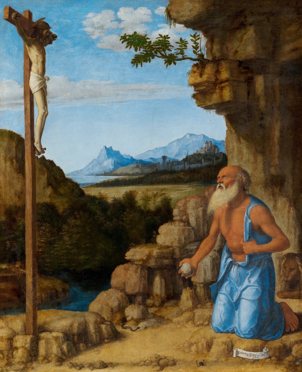 Pyhä Jerome erämaassa Cima da Conegliano tekijältä Cima da Conegliano