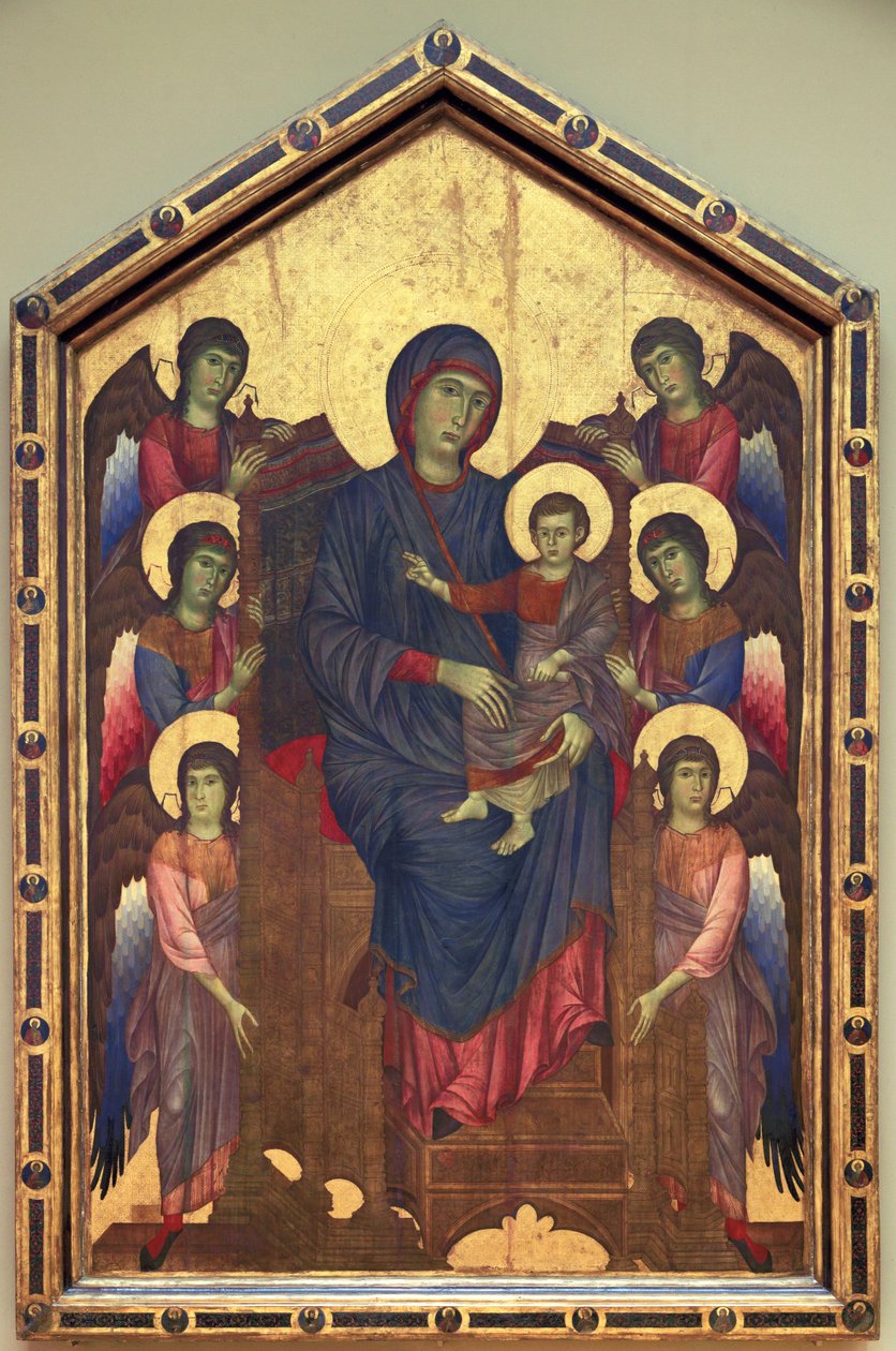 Neitsyt ja lapsi majesteettisesti kuuden ... tekijältä Cimabue (c.1240 c.1301)
