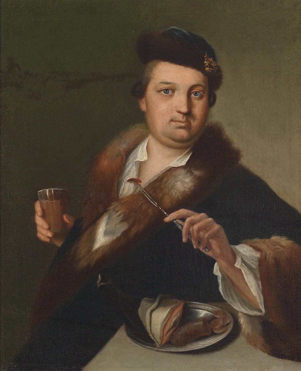 Mies syö ateriaa tekijältä Circle of Jan Kupecký