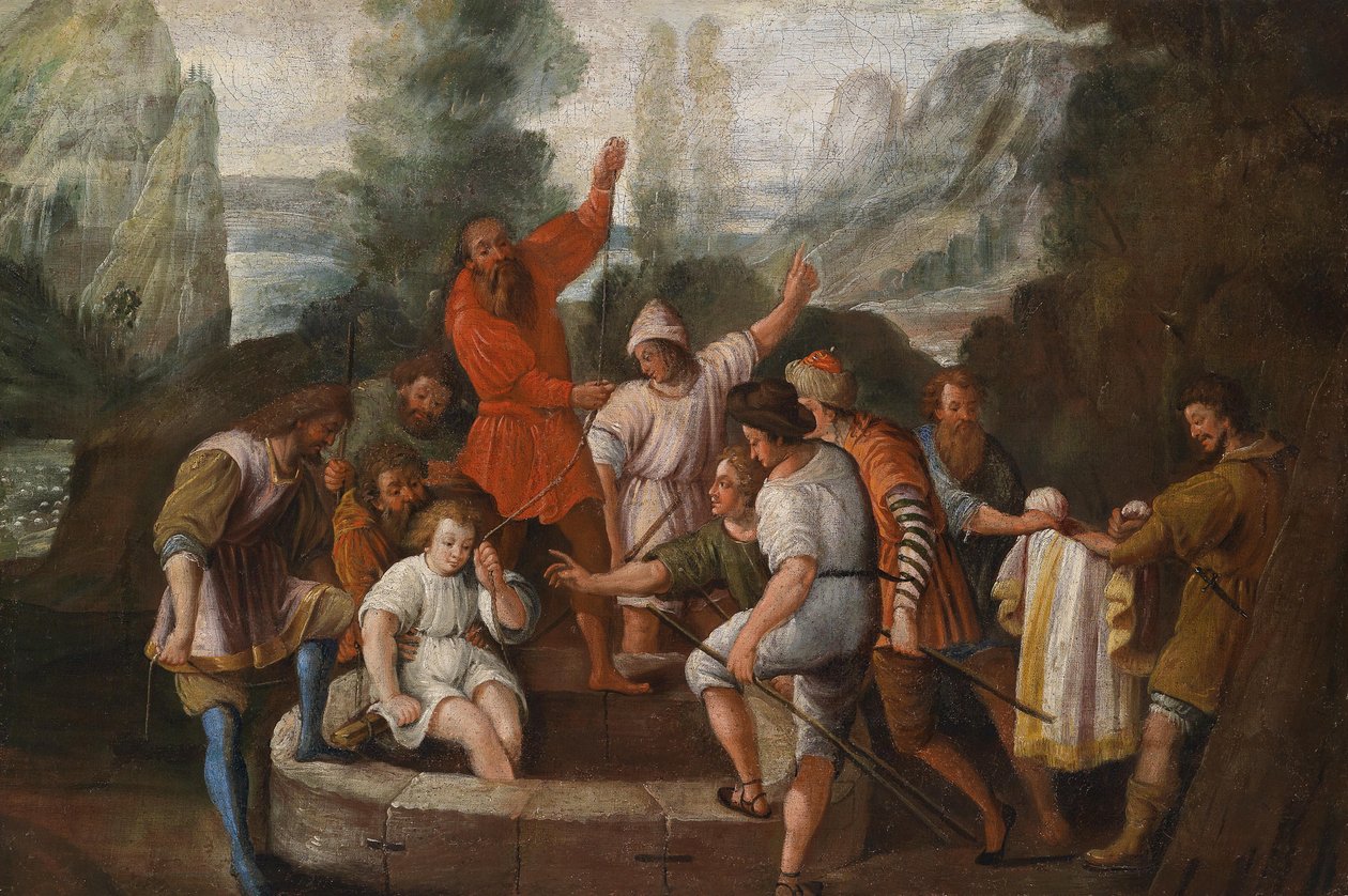 Joseph wird von seinen Brüdern in Brunnen geworfen tekijältä Johann Heiss