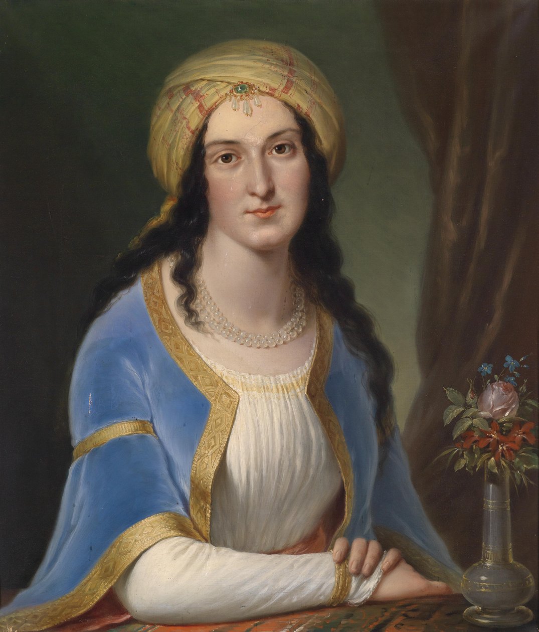 Bildnis einer einen Turban tragenden Dame tekijältä Circle of Josef Grassi