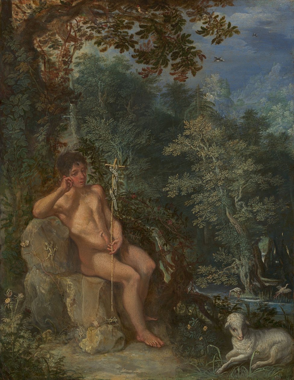 Johannes Kastaja erämaassa tekijältä Circle of Adam Elsheimer