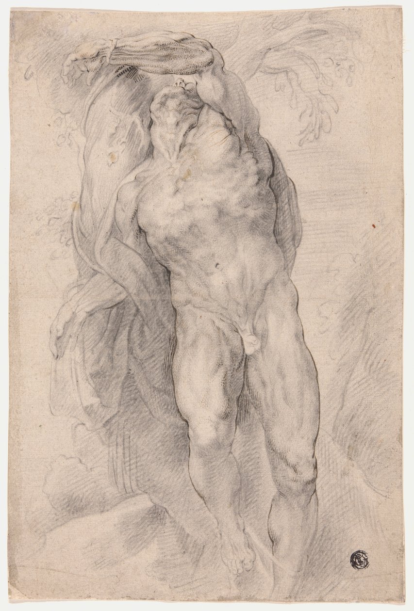 Mies alaston sidottu puuhun tekijältä Circle of Peter Paul Rubens