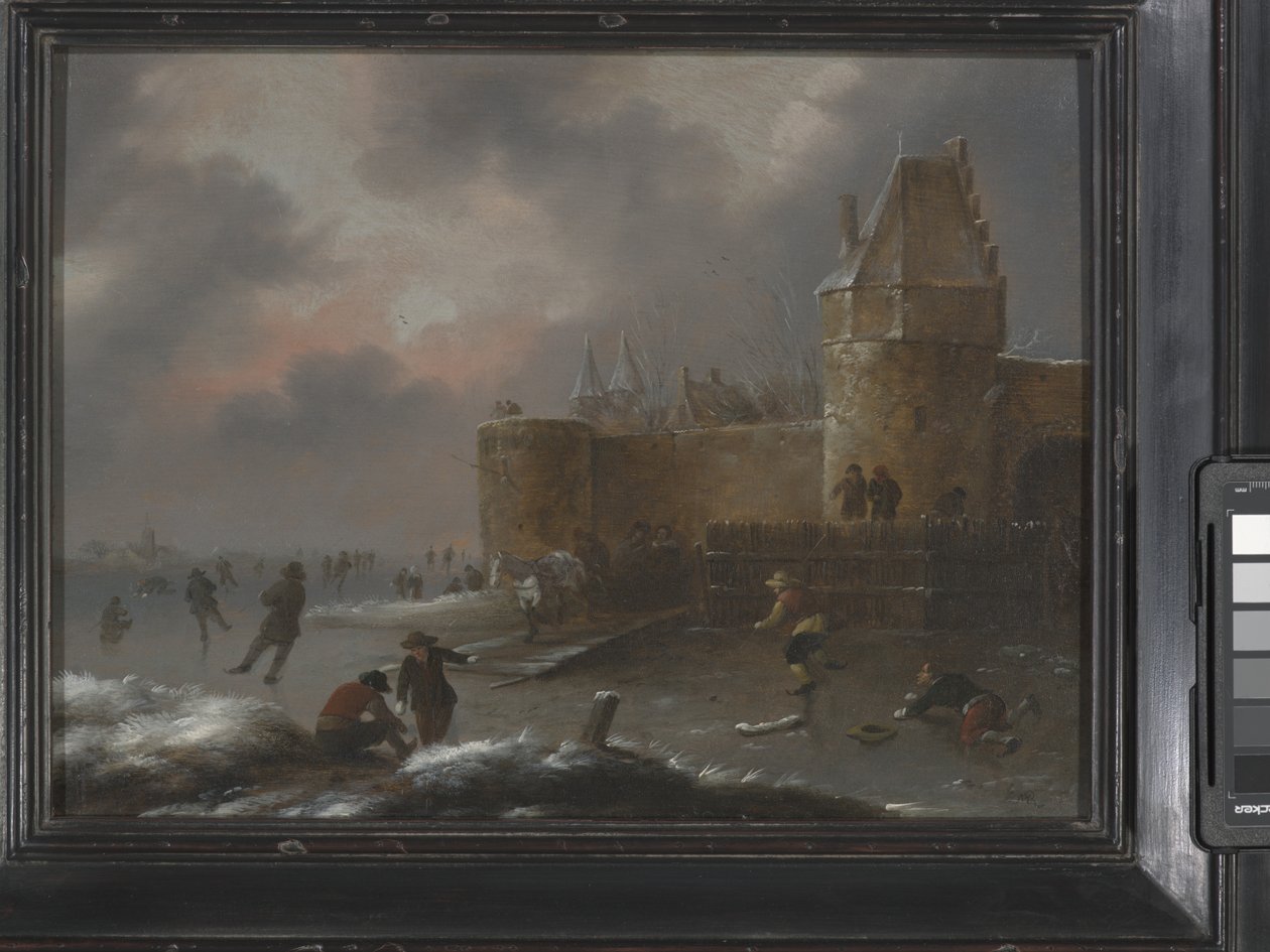Talvimaisema, jossa luistelijoita, noin 1660 (öljy puulle) tekijältä Claes (1630 76) Molenaer