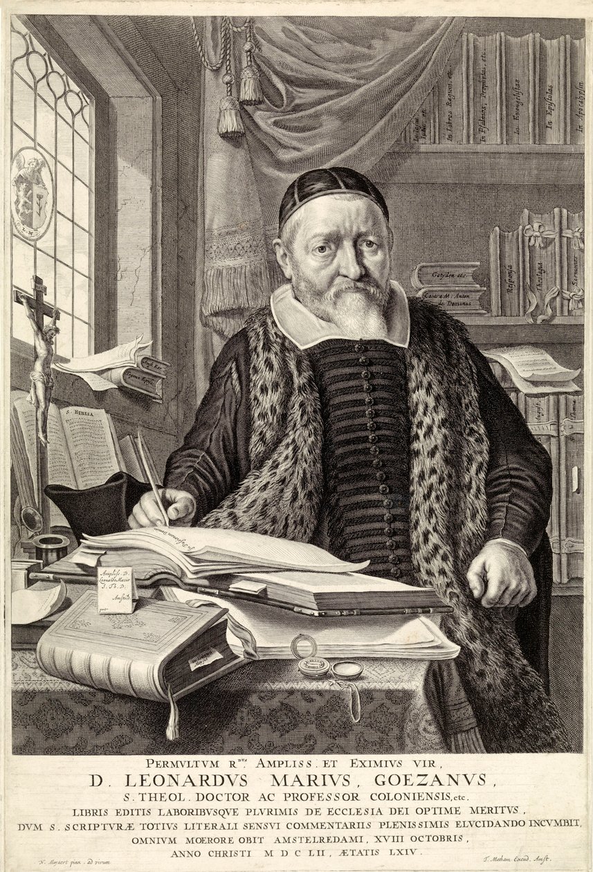 D. Leonardus Marius Goezanus, pub. 1654 kaiverrus. tekijältä Claes Corneliszoon Moeyaert