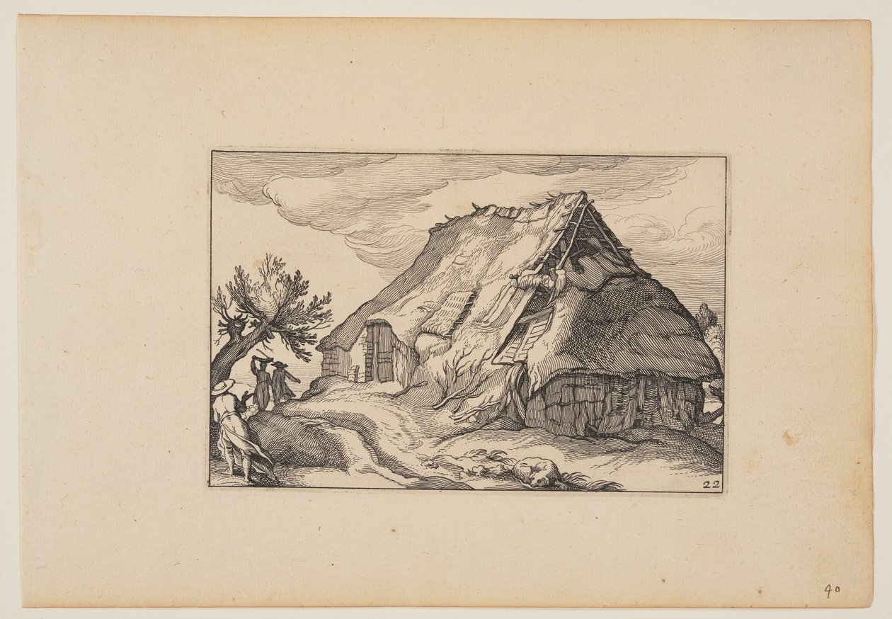 A Barn, maisemakuvista (Verscheyden aerdige Lanthuysen...) tekijältä Claes Jansz. Visscher