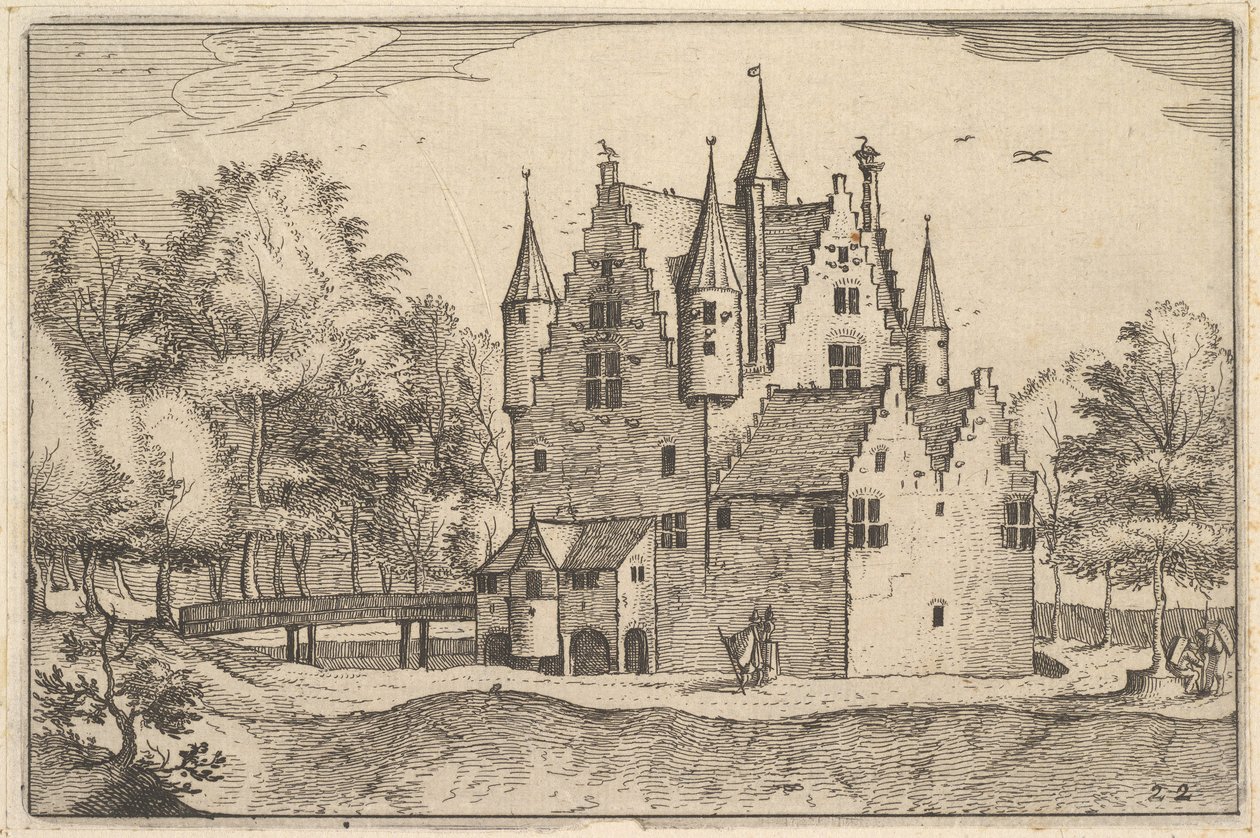 Linna, levy 22 Brabantin herttuakunnasta, n. 1610 tekijältä Claes Jansz Visscher