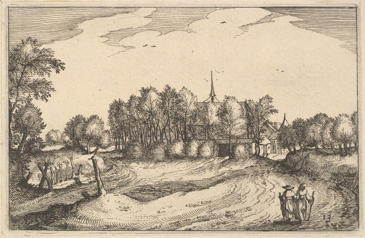 Luostari, levy 13 Brabantin herttuakunnan maakunnasta ja kaupungista, n. 1610 tekijältä Claes Jansz Visscher