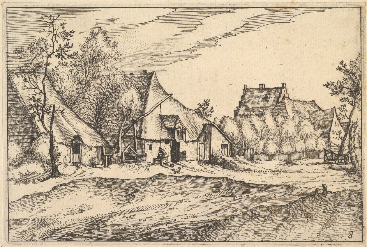 Maatilat kylässä Brabantin herttuakunnan alueilta ja huviloista, n. 1610 tekijältä Claes Jansz Visscher