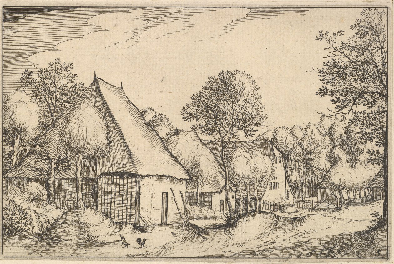 Maatila, levy 5 Regiunculae et Villae aliquot Ducatus Brabantiae, ca. 1610 tekijältä Claes Jansz Visscher