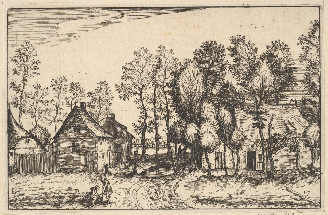 Maisema hakattuilla puilla, levy17 Brabantin herttuakunnan alueilta ja kaupungeista..., n. 1610 tekijältä Claes Jansz Visscher